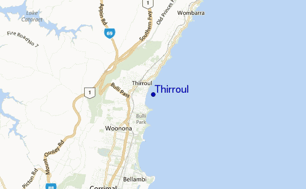 mapa de localização de Thirroul