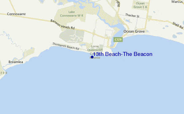mapa de localização de 13th Beach-The Beacon