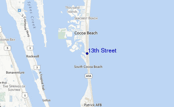 mapa de localização de 13th Street