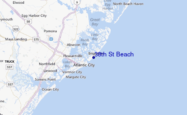38th St Beach Location Map