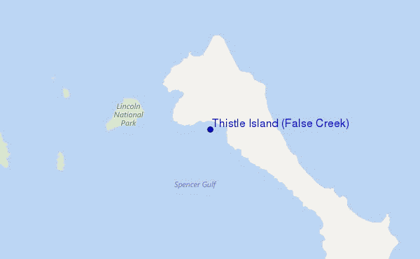 mapa de localização de Thistle Island (False Creek)