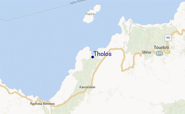 mapa de localização de Tholos
