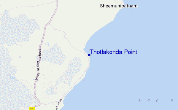 mapa de localização de Thotlakonda Point