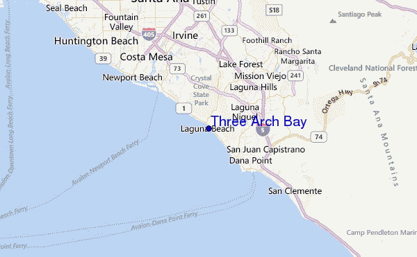 Three Arch Bay Location Map