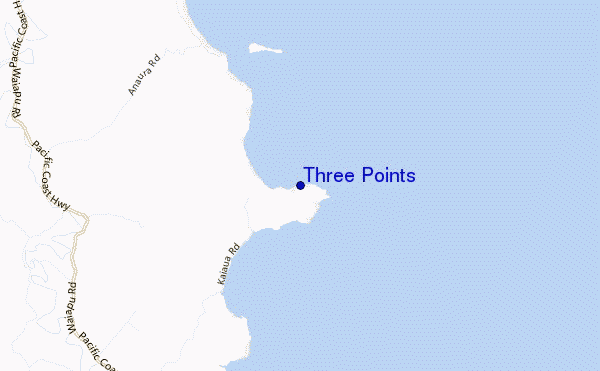 mapa de localização de Three Points