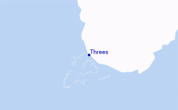 mapa de localização de Threes