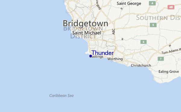 mapa de localização de Thunder