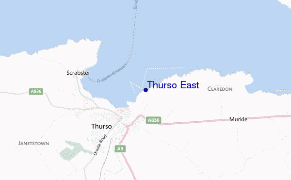 mapa de localização de Thurso East