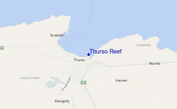 mapa de localização de Thurso Reef