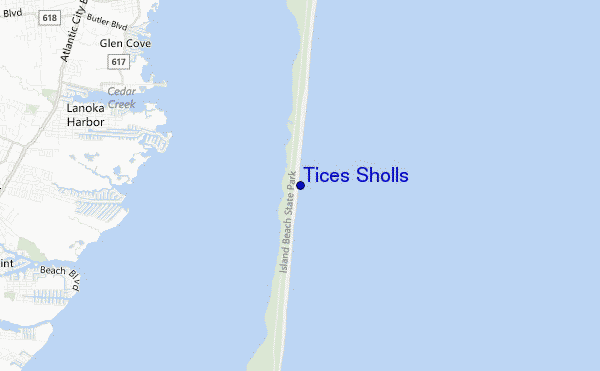 mapa de localização de Tices Sholls
