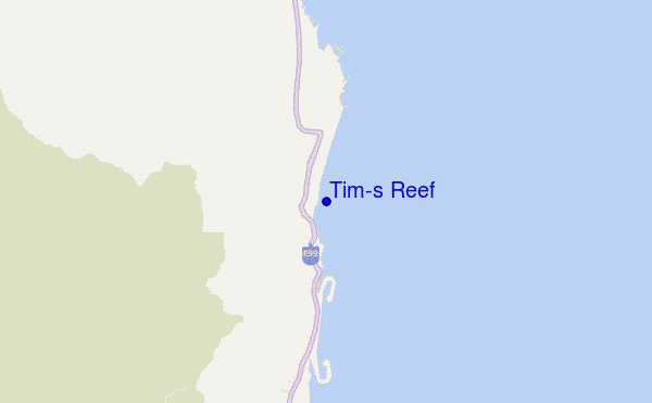 mapa de localização de Tim's Reef