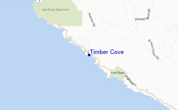 mapa de localização de Timber Cove