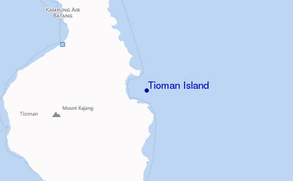 mapa de localização de Tioman Island