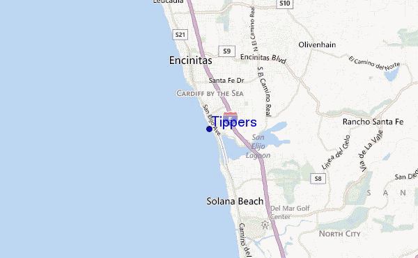 mapa de localização de Tippers