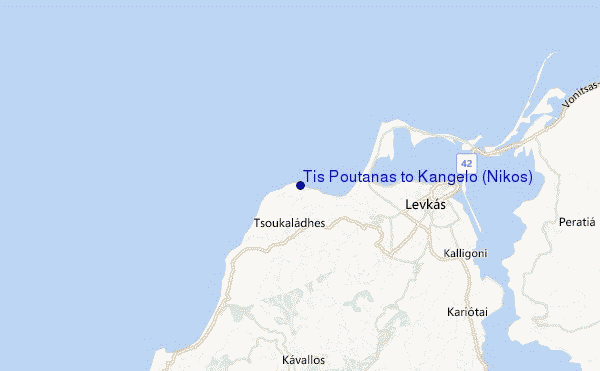 mapa de localização de Tis Poutanas to Kangelo (Nikos)