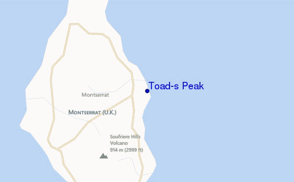 mapa de localização de Toad's Peak
