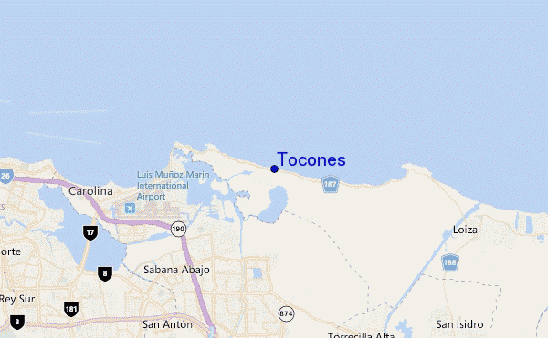 mapa de localização de Tocones