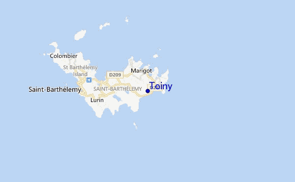 mapa de localização de Toiny