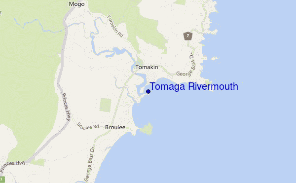 mapa de localização de Tomaga Rivermouth