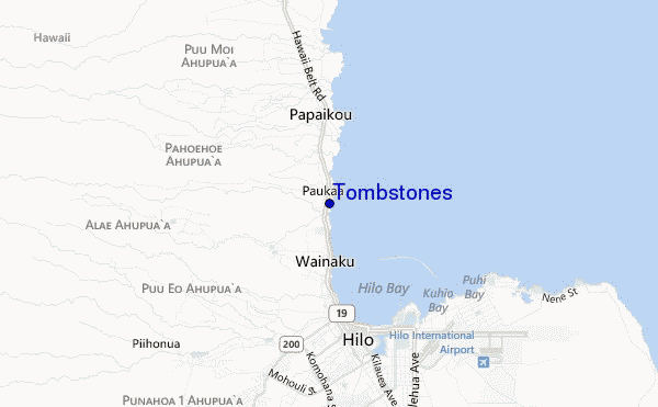 mapa de localização de Tombstones