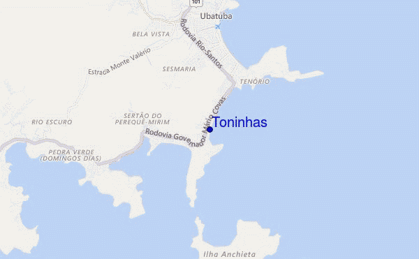 mapa de localização de Toninhas