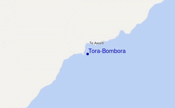 mapa de localização de Tora-Bombora