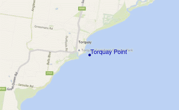 mapa de localização de Torquay Point