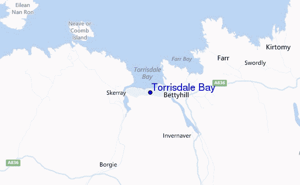 mapa de localização de Torrisdale Bay