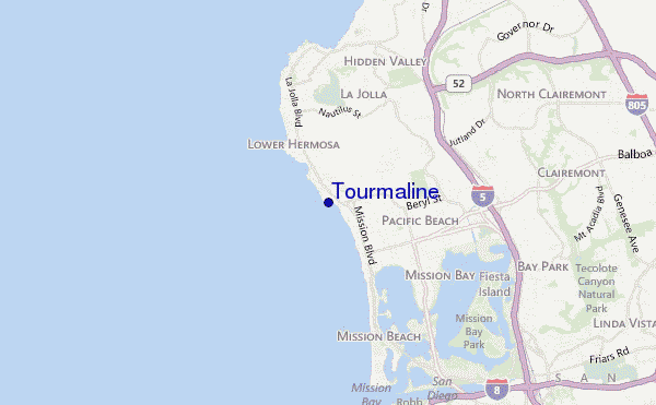 mapa de localização de Tourmaline