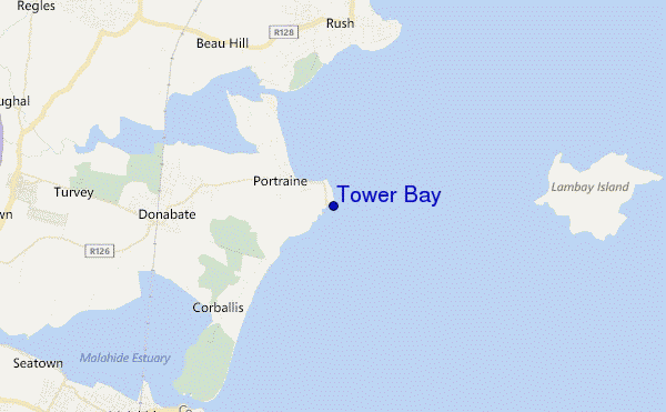 mapa de localização de Tower Bay