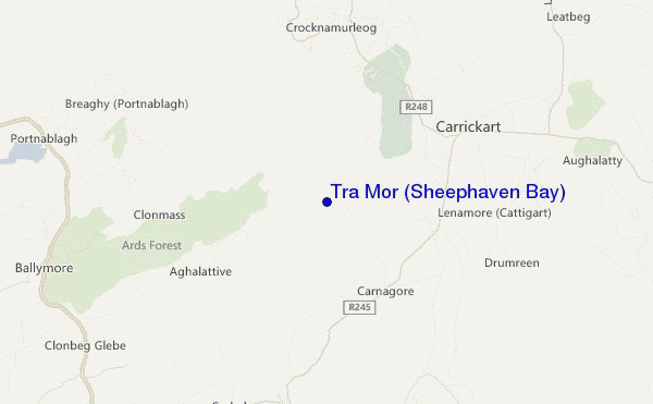 mapa de localização de Trá Mór (Sheephaven Bay)