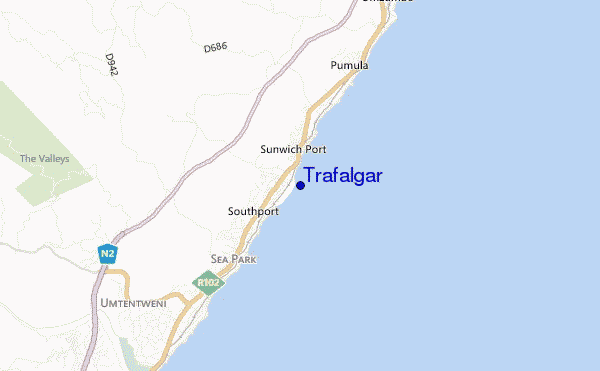 mapa de localização de Trafalgar