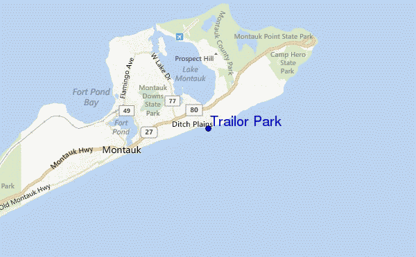 mapa de localização de Trailor Park