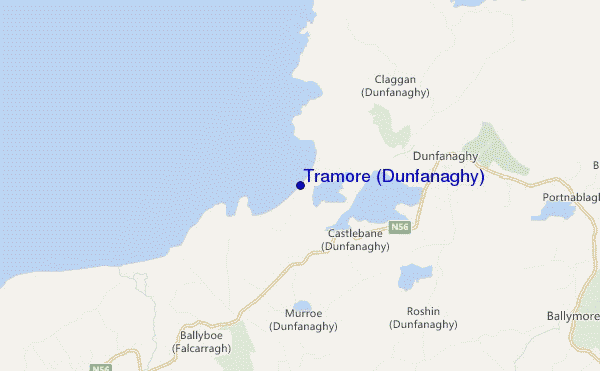 mapa de localização de Tramore (Dunfanaghy)