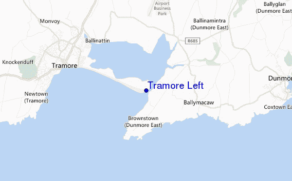 mapa de localização de Tramore Left
