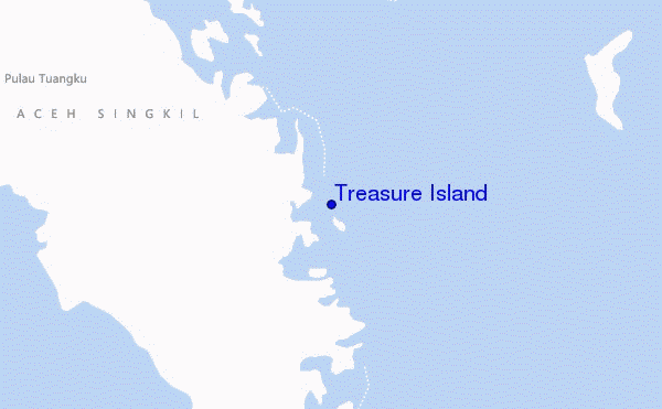 mapa de localização de Treasure Island