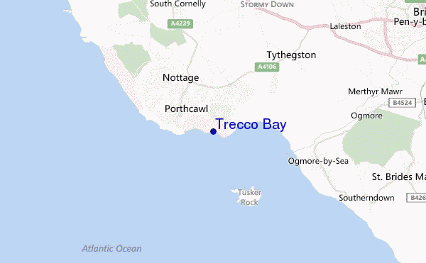 mapa de localização de Trecco Bay