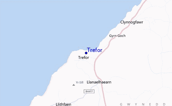 mapa de localização de Trefor