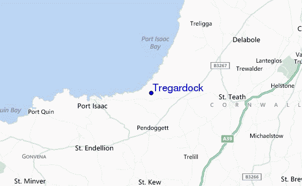 mapa de localização de Tregardock