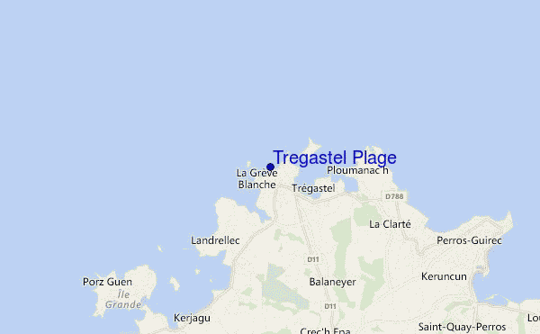 mapa de localização de Tregastel Plage
