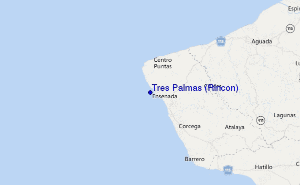 mapa de localização de Tres Palmas (Rincon)