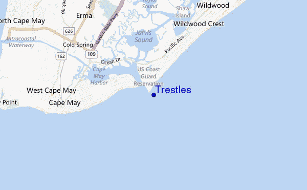 mapa de localização de Trestles