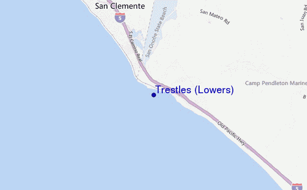 mapa de localização de Trestles (Lowers)