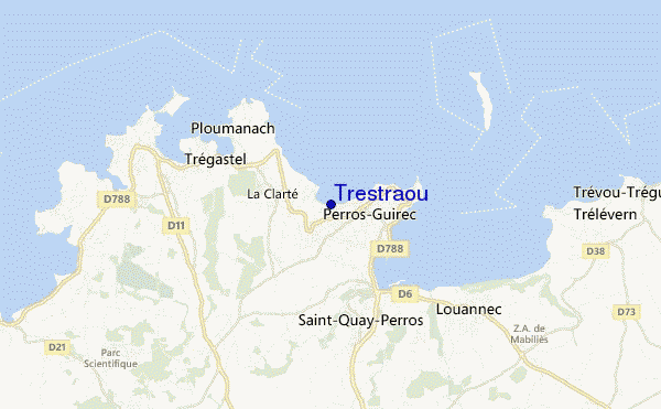 mapa de localização de Trestraou