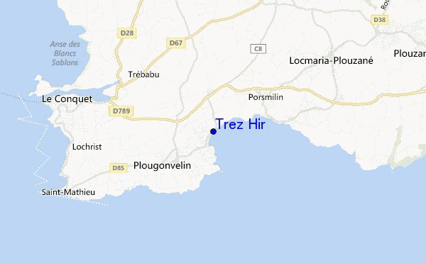 mapa de localização de Trez Hir
