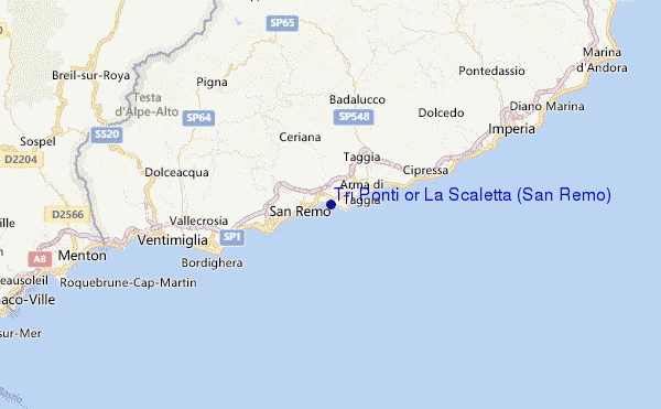 Tri Ponti or La Scaletta (San Remo) Location Map