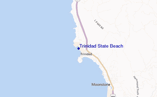 mapa de localização de Trinidad State Beach