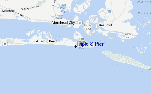mapa de localização de Triple S Pier