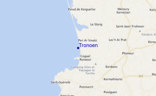 mapa de localização de Tronoen