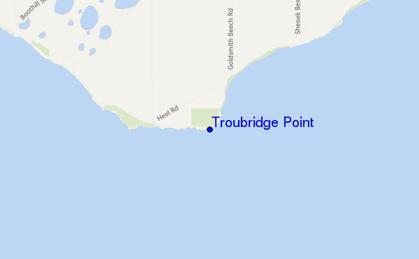 mapa de localização de Troubridge Point